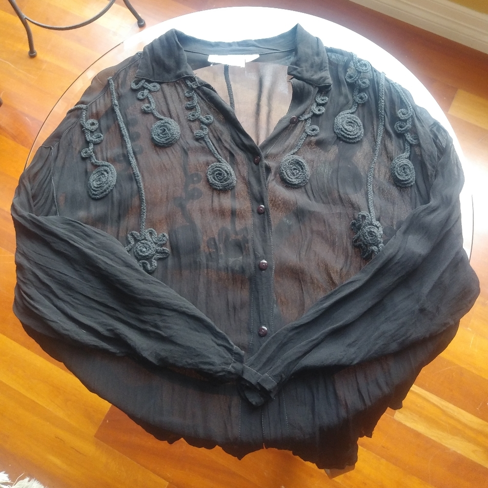Tanzara Int'l Black Blouse with